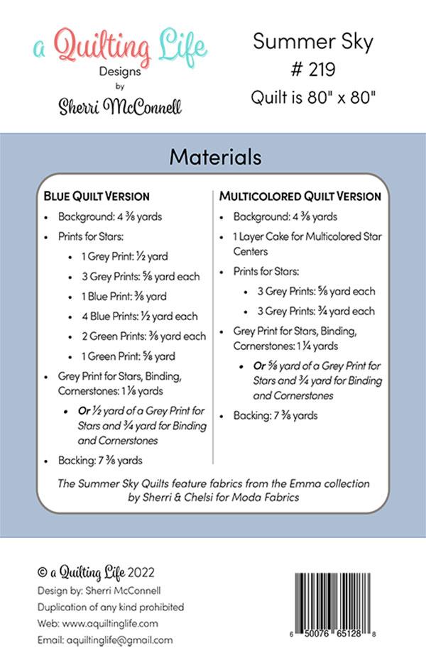 Summer Sky Quilt Pattern by A Quilting Life – Happy Little Stitch Shop