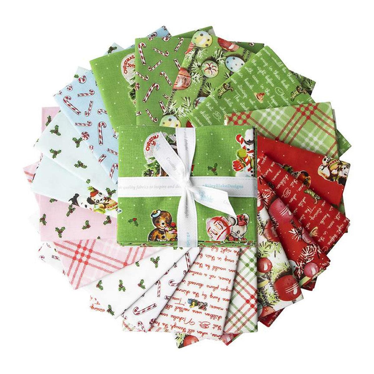 Riley Blake Designs Lindsay Wilkes Christmas Joys Rolie Polie 40 2.5-inch Strips Jelly Roll Riley Blake RP-12250-40, Assorted