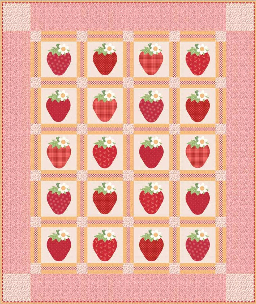 Vintage Strawberries Quilt Kit by Lori Holt Happy Little Stitch Shop