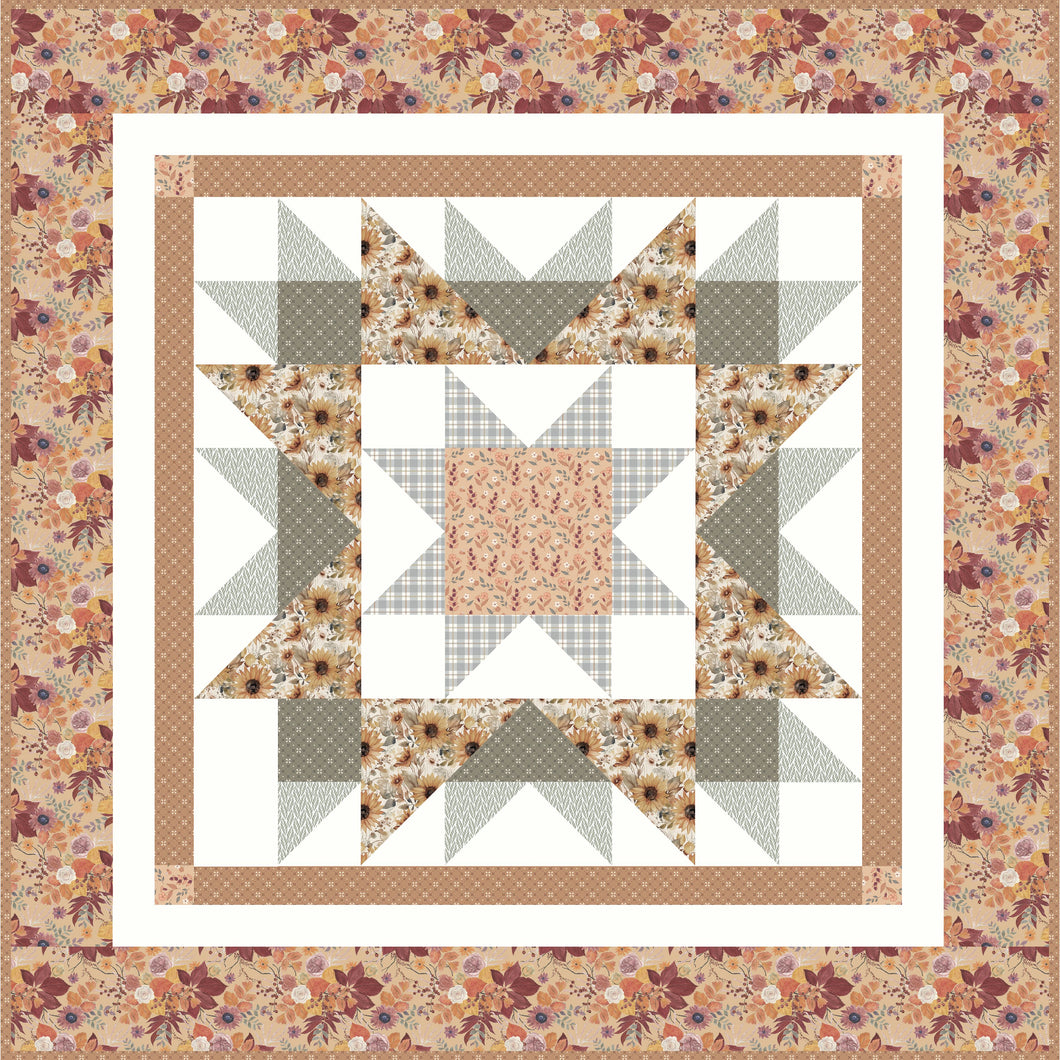 RESERVATION - Evening on the Prairie Evening Star Table Topper Boxed Quilt Kit by The RBD Designers