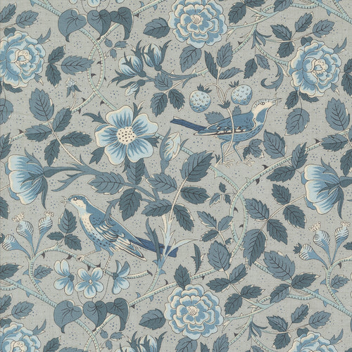 Sacre Bleu - Oiseaux Florals Birds Ciel Blue by French General