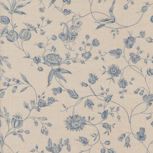 Sacre Bleu - Pivoine Florals Vines Smoke French Blue by French General