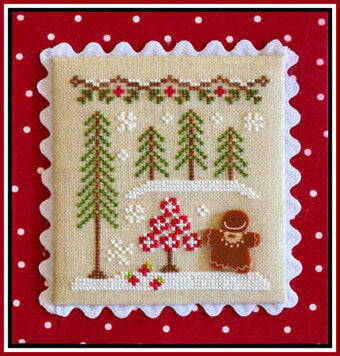 Gingerbread Village - Gingerbread Girl and Peppermint Tree #2 by Country Cottage Needleworks