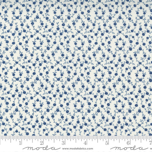 Belle Isle - Calico Blender Cream Navy by Mince and Simpson