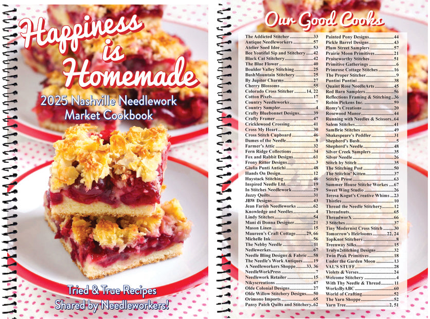 COMING SOON - Happiness Is Homemade 2025 Nashville Needlework Market Cookbook