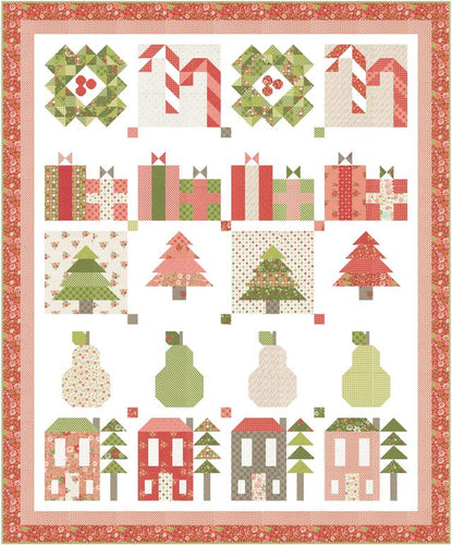 RESERVATION - Poinsettia and Pear Christmas Lane Quilt Kit by Sherri and Chelsi
