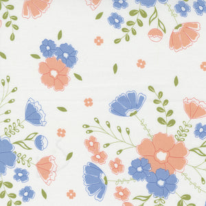 Peachy Keen - Florals Off White by Corey Yoder