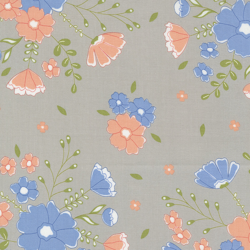 Peachy Keen - Florals Grey by Corey Yoder