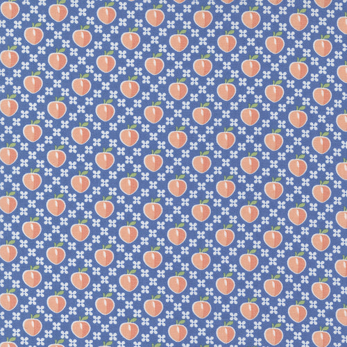 Peachy Keen - Novelty Peaches Cobalt by Corey Yoder