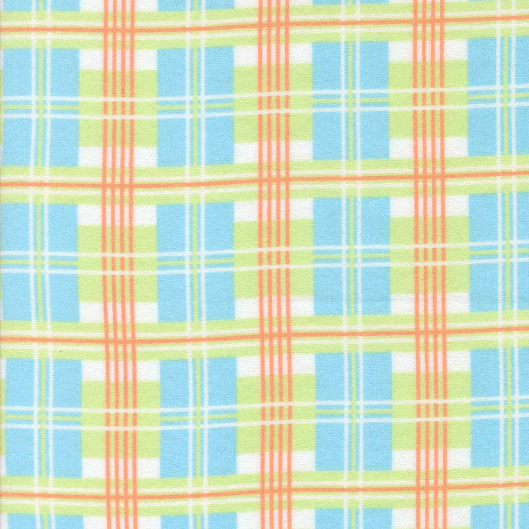 Sherbet Sunshine Flannels Plaid Sky by Corey Yoder