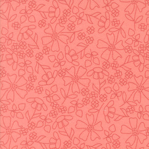 Sherbet Sunshine Flannels Sketch Florals Flamingo by Corey Yoder