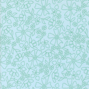 Sherbet Sunshine Flannels Sketch Florals Sky by Corey Yoder