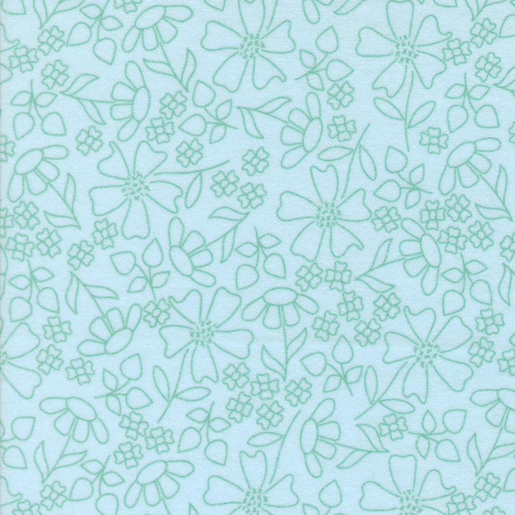 Sherbet Sunshine Flannels Sketch Florals Sky by Corey Yoder