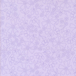 Sherbet Sunshine Flannels Sketch Florals Wisteria by Corey Yoder