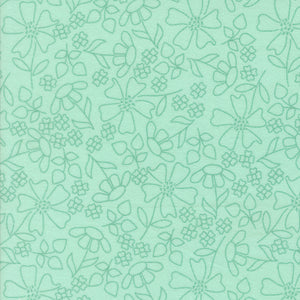 Sherbet Sunshine Flannels Sketch Florals Sea Glass by Corey Yoder