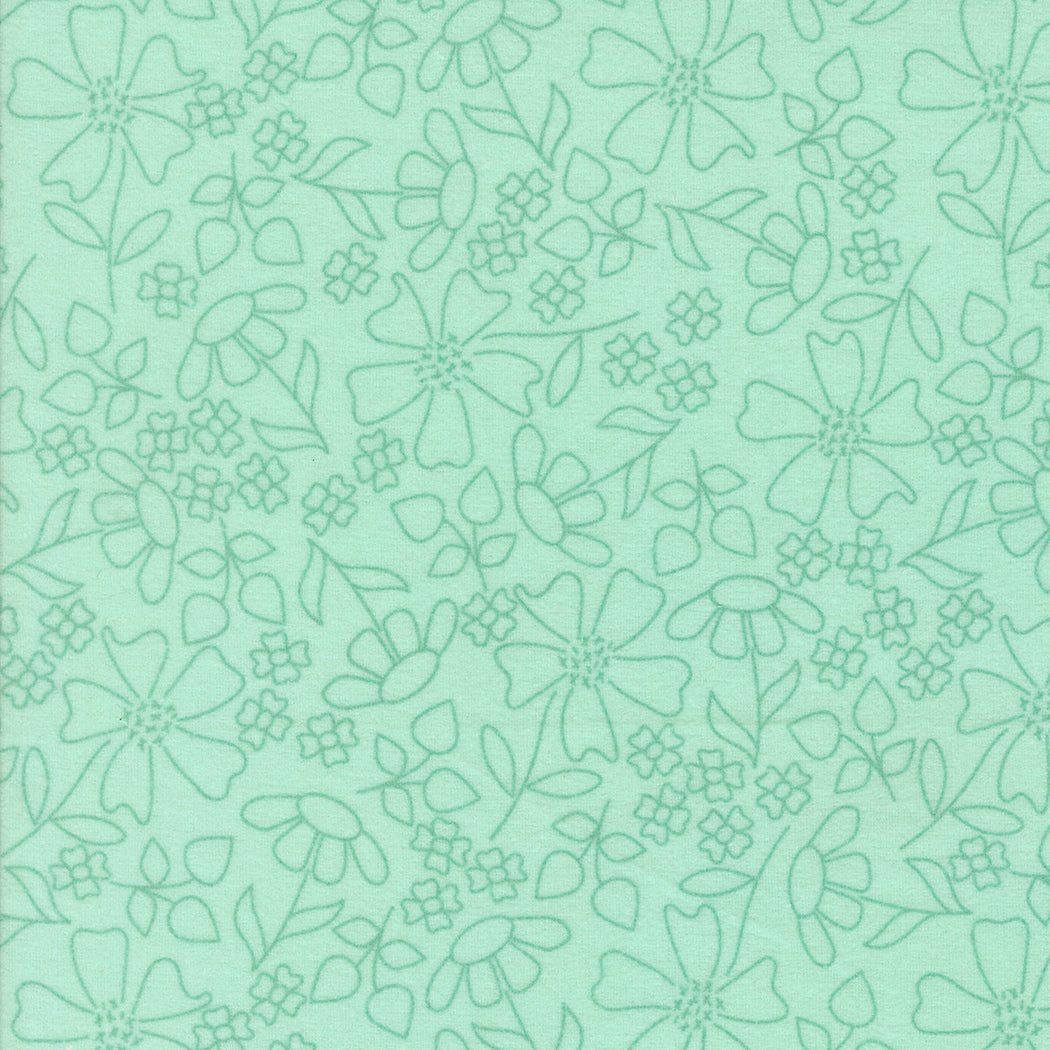 Sherbet Sunshine Flannels Sketch Florals Sea Glass by Corey Yoder