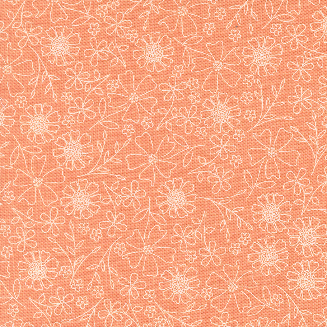 COMING SOON - In The Garden Sketch Florals Coral by Corey Yoder
