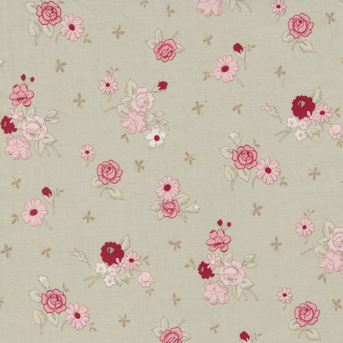 Sugarberry - Berry Florals Flax by Bunny Hill Designs