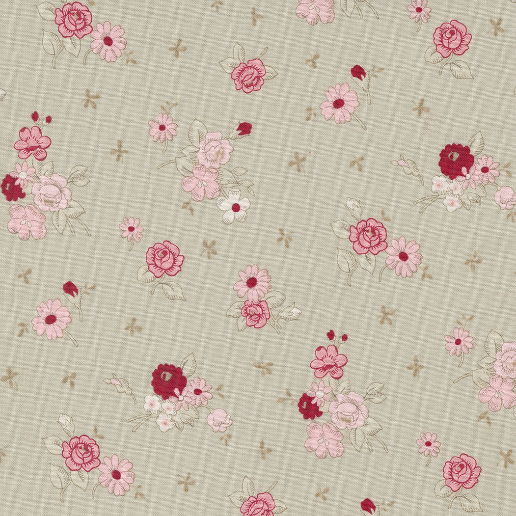 Sugarberry - Berry Florals Flax by Bunny Hill Designs