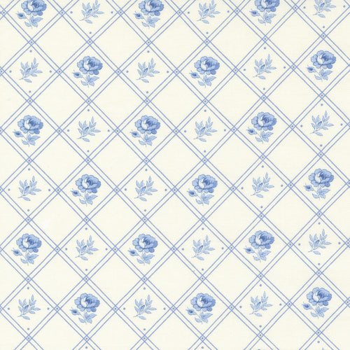Blueberry Delight - Rose Checks Cream by Bunny Hill Designs