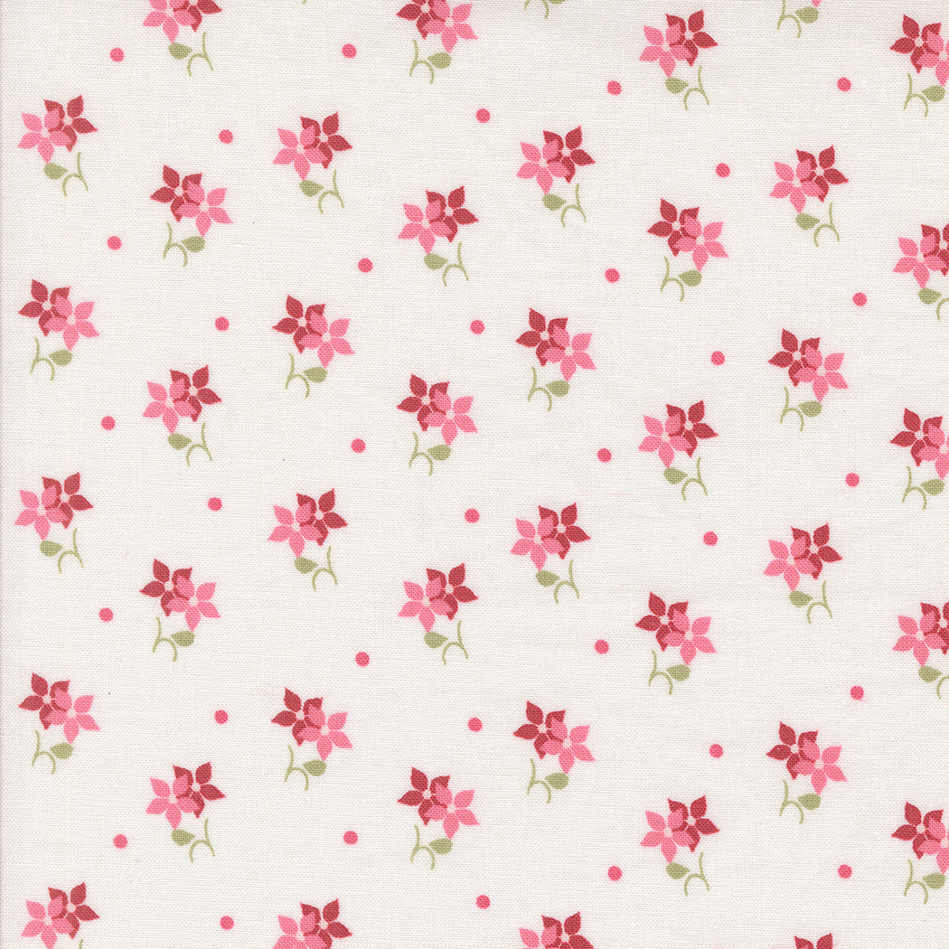 A Very Sweet Christmas Poinsttias Snow by Bunny Hill Designs