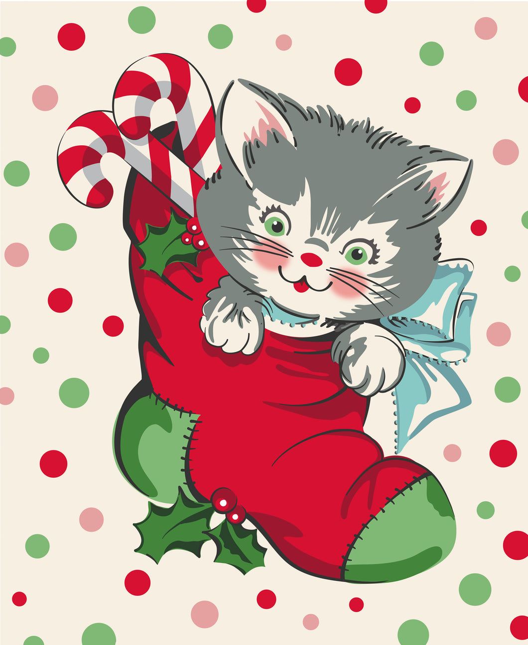 Kitty Christmas Panel by Urban Chiks