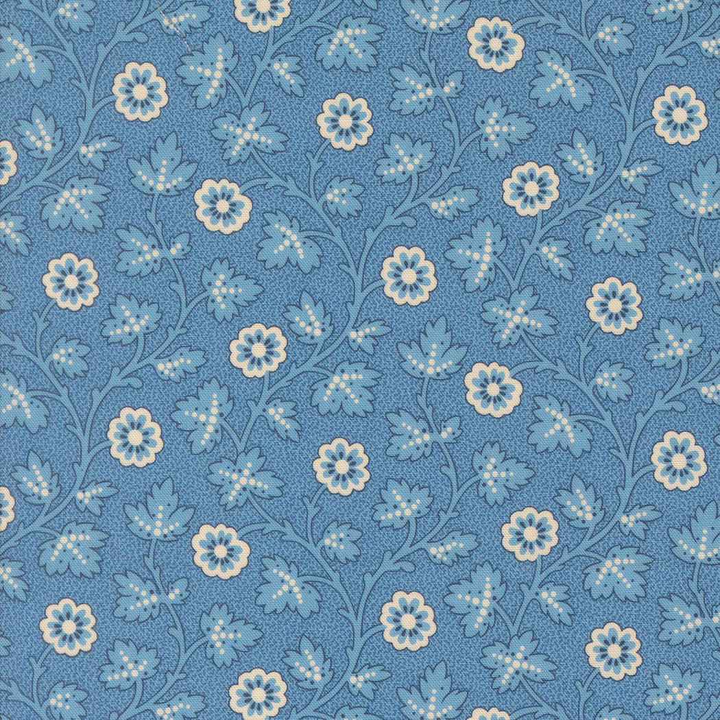 Sally's Stitches 1840-1860 Trailing Moss Prussian Blue by Betsy Chutchian