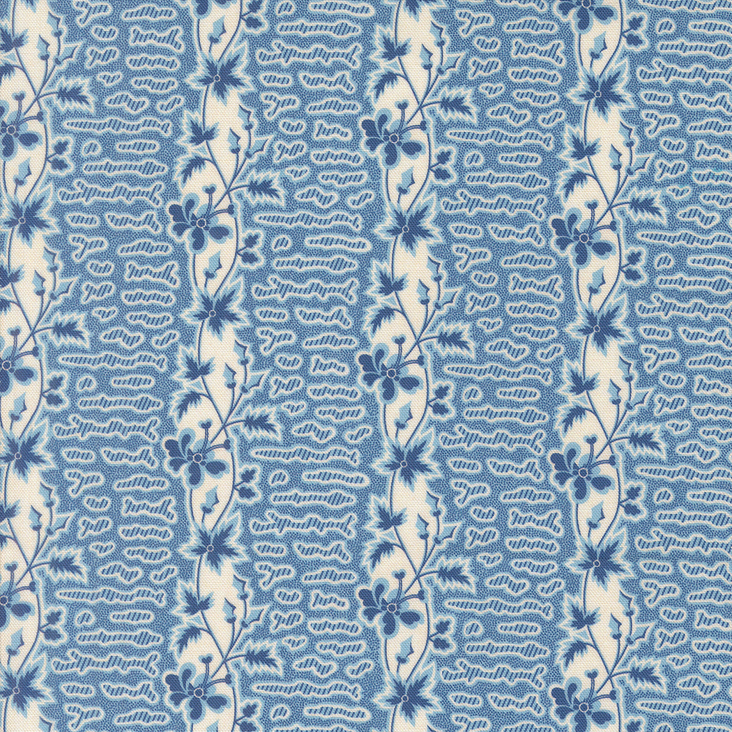 Sally's Stitches 1840-1860 Honey Stripes Prussian Blue by Betsy Chutchian