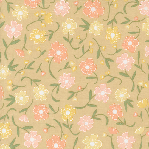 Flower Girl - Flower Fields Florals Wheat by Heather Briggs