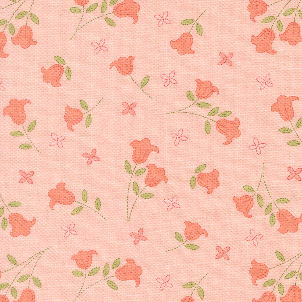 Sunbonnet Embroidered Blooms Pink by Heather Briggs