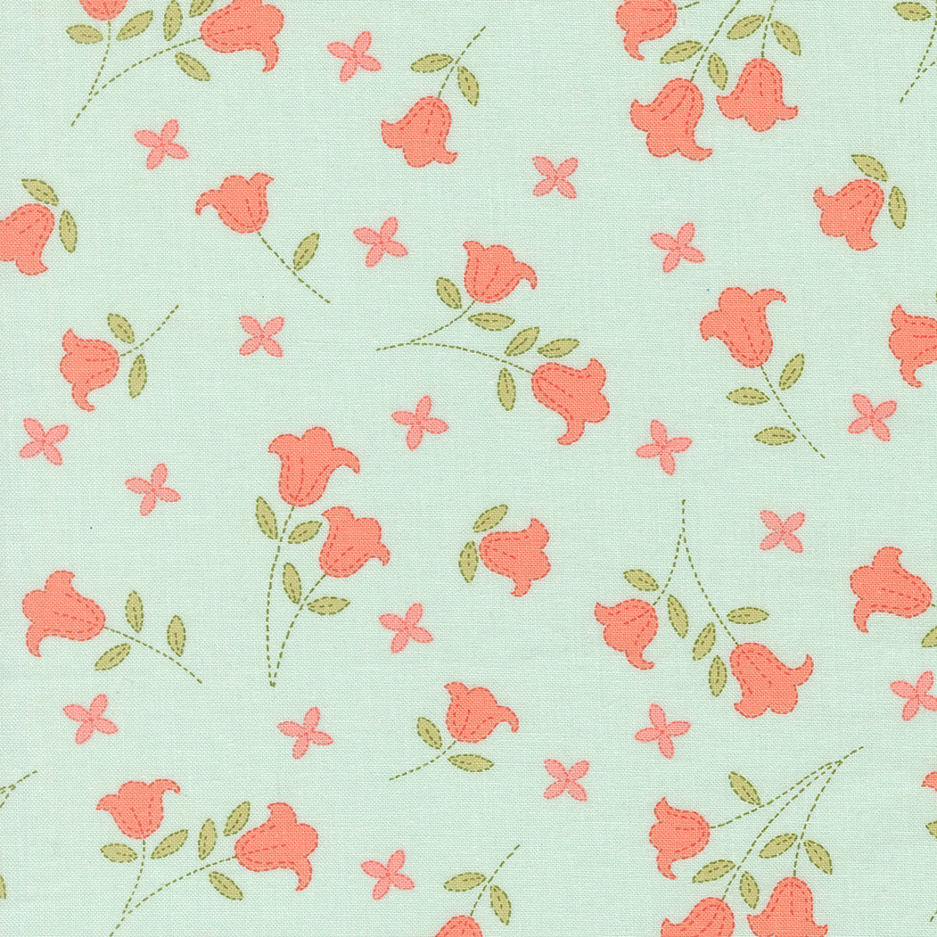 COMING SOON - Sunbonnet Embroidered Blooms Pale Blue by Heather Briggs