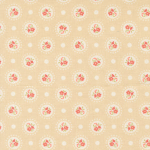 Sunbonnet Flower Dots Almond by Heather Briggs