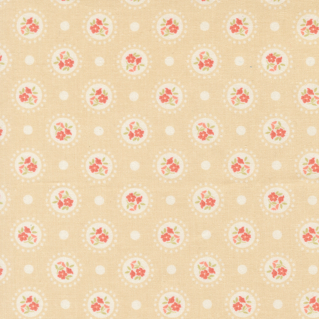 Sunbonnet Flower Dots Almond by Heather Briggs