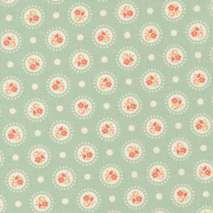 Sunbonnet Flower Dots Dusty Blue by Heather Briggs