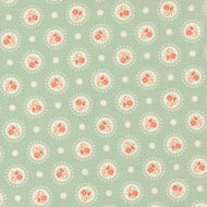 Sunbonnet Flower Dots Dusty Blue by Heather Briggs