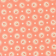 Sunbonnet Flower Dots Coral by Heather Briggs