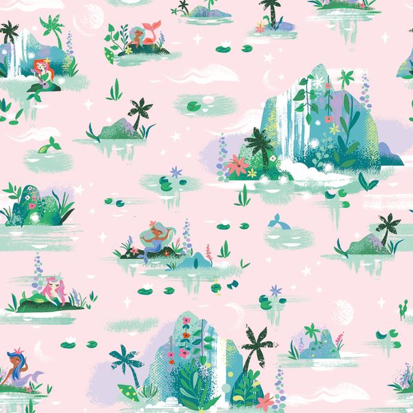 Forever Neverland Mermaid Lagoon Pink by Jill Howarth