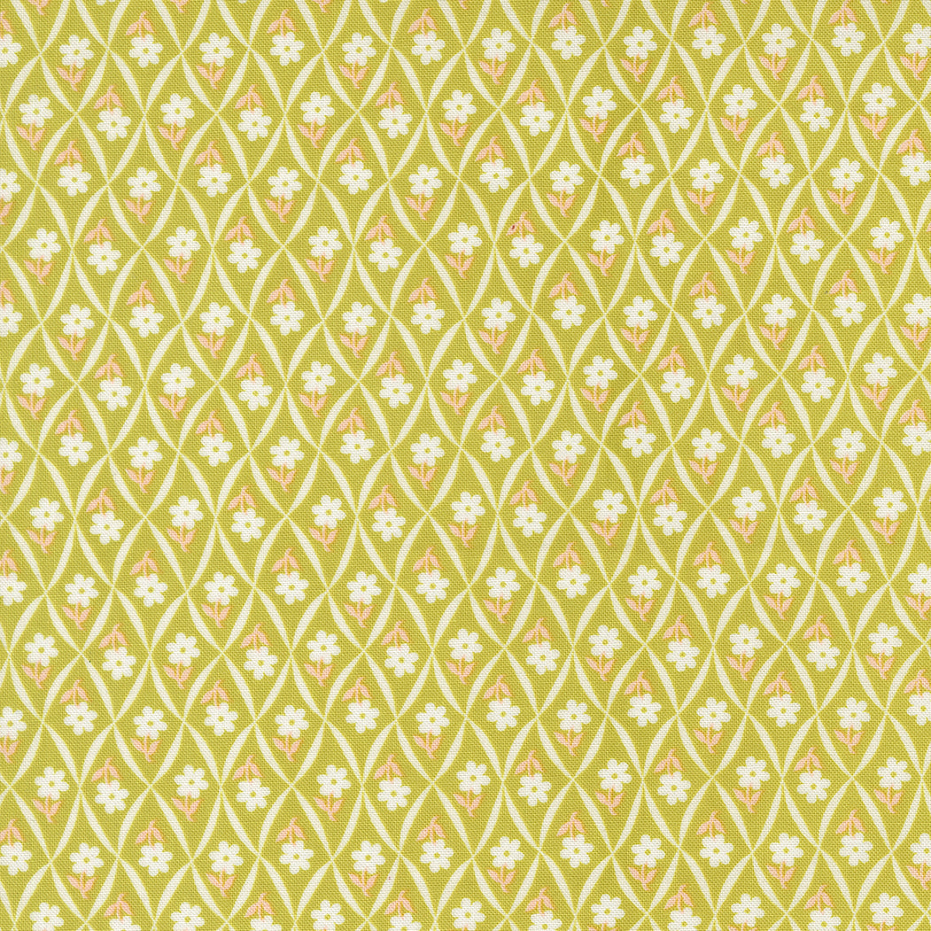 COMING SOON - Rosie Flower Trellis Green Apple by Fig Tree and Co.