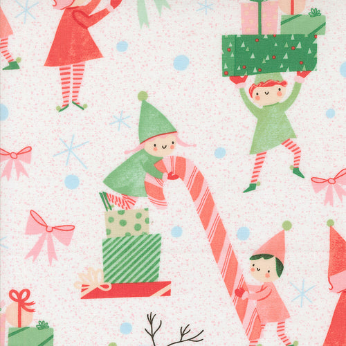 Tiny Christmas Elves and Presents Snow by Lizzy House