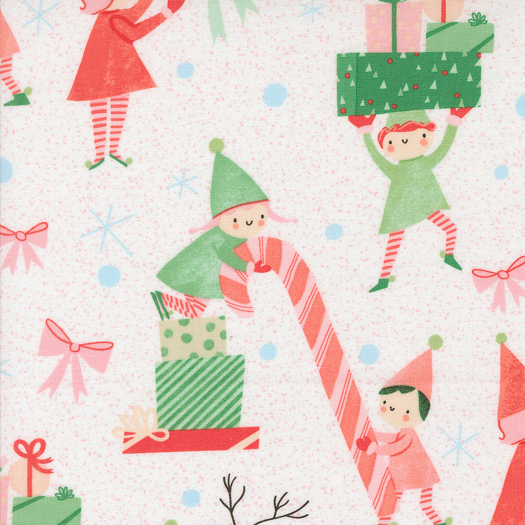 Tiny Christmas Elves and Presents Snow by Lizzy House