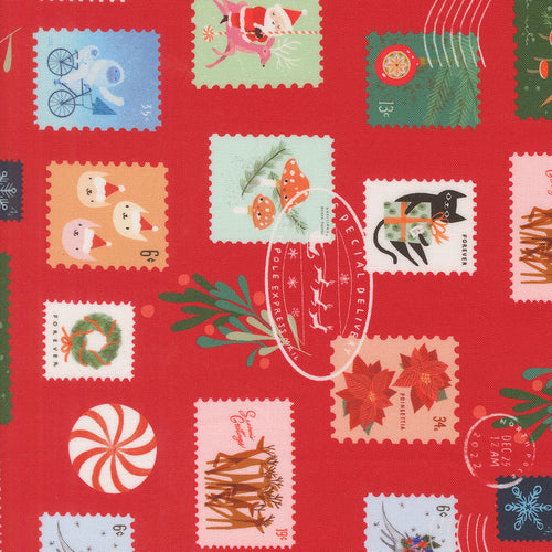 Tiny Christmas Stamps Red by Lizzy House