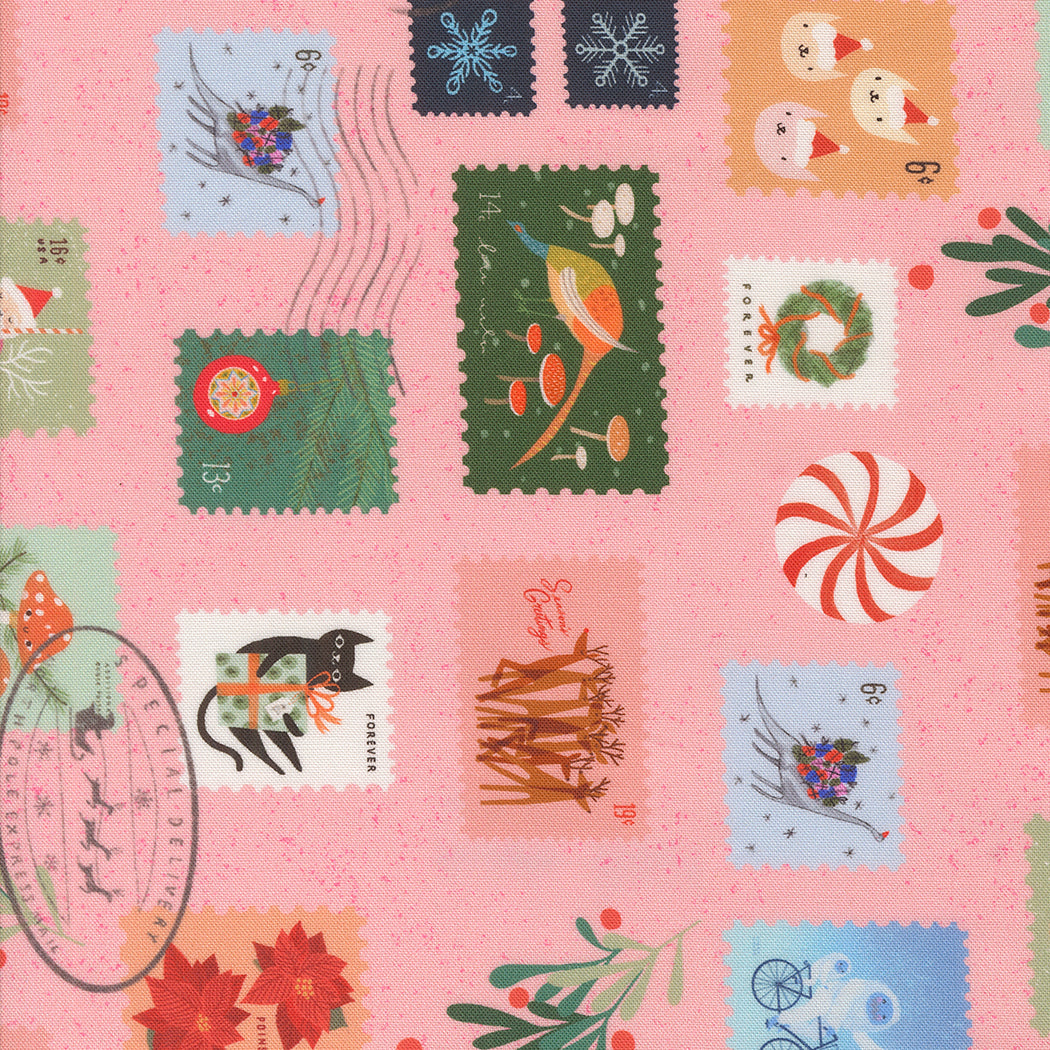 Tiny Christmas Stamps Cotton Candy by Lizzy House