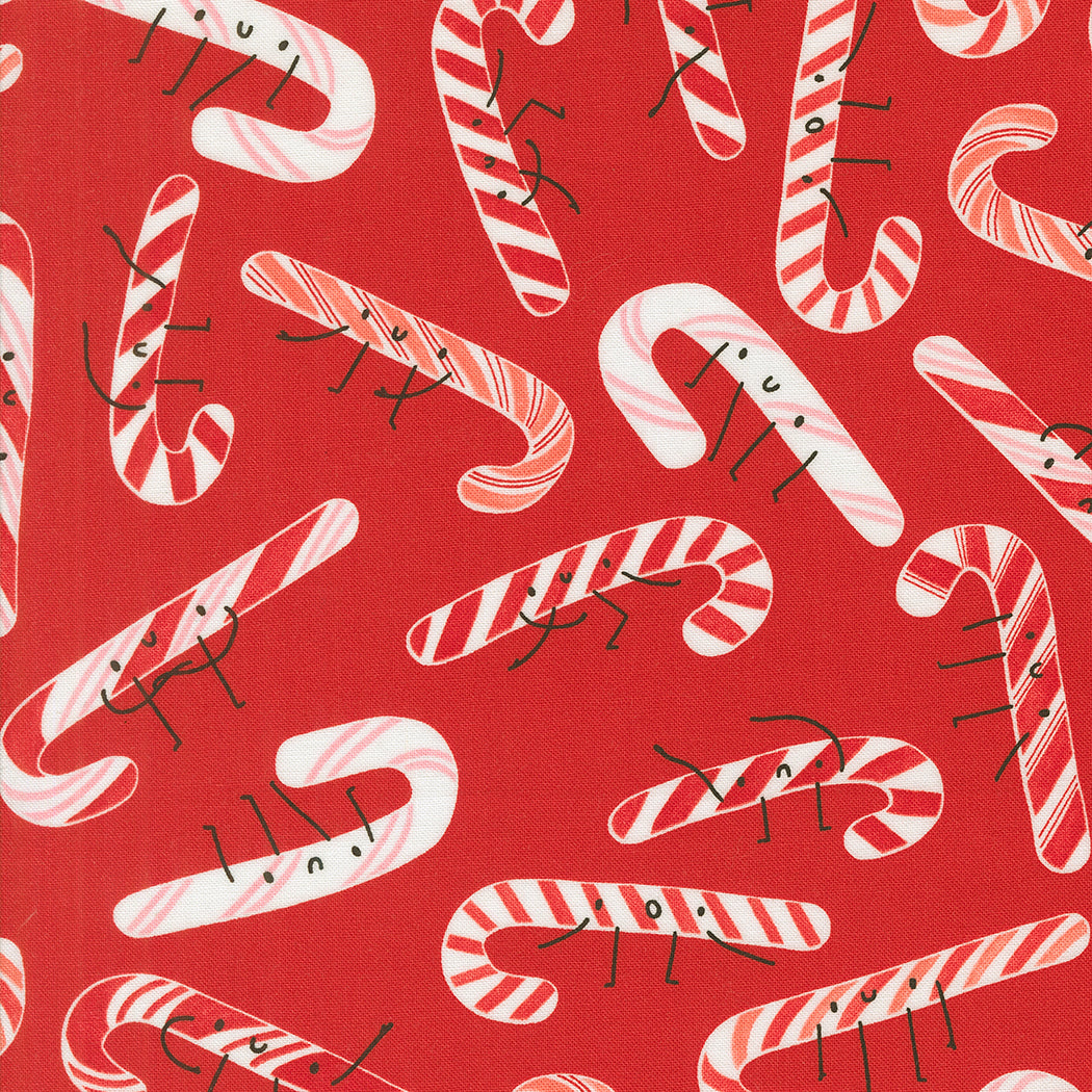 Tiny Christmas Candy Canes Red by Lizzy House