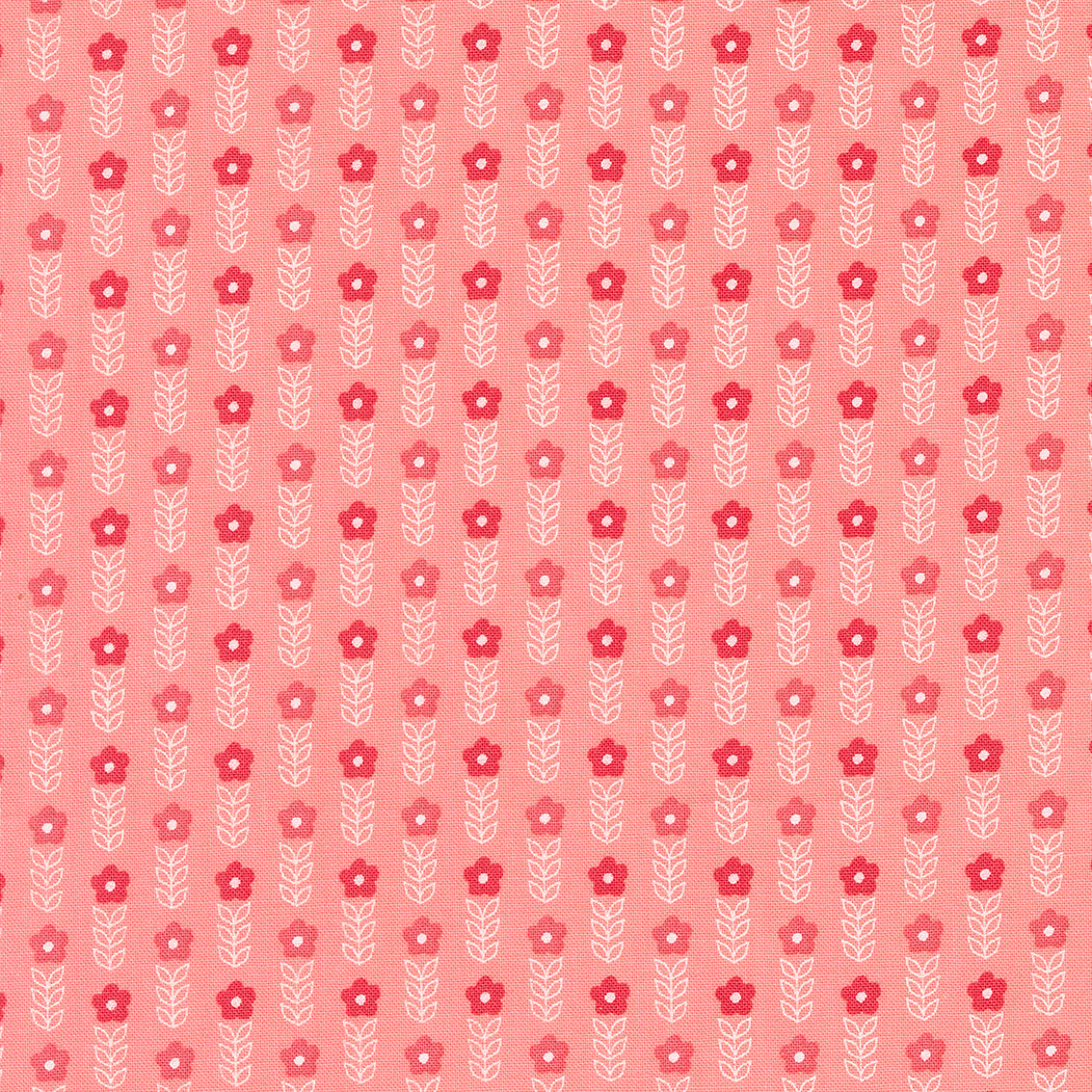 Strawberry Lemonade - Blooms Small Floral Stripe Carnation by Sherri and Chelsi