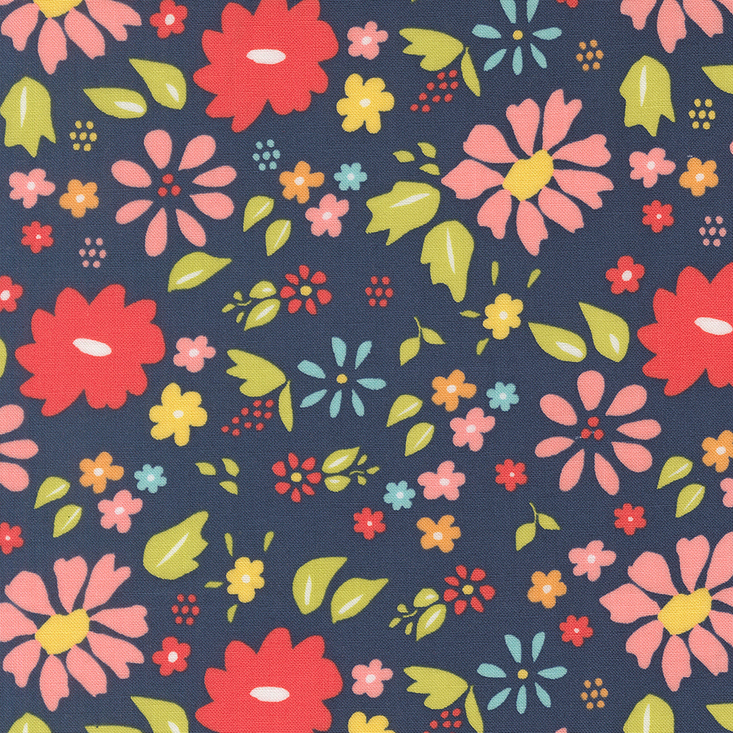 Delightfully Yours Wildflowers Navy by Sherri and Chelsi