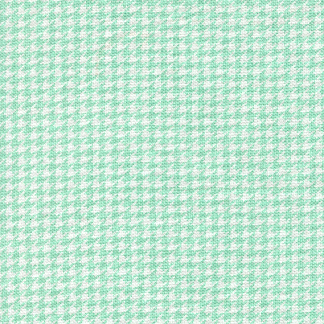 Delightfully Yours Houndstooth Plaid Aqua by Sherri and Chelsi