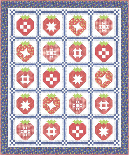 RESERVATION - Fruit Salad Strawberry Sampler Boxed Quilt Kit by Corey Yoder
