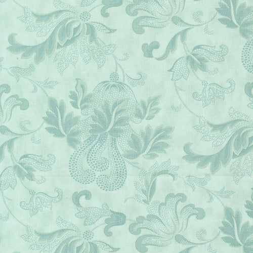 Etchings Collections For a Cause - Flourish Damask Scroll Aqua by Howard Marcus and 3 Sisters