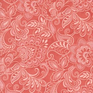 Muse Flourishing Damask Scarlet by 3 Sisters