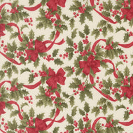 Candlelight Christmas Holly Berry Bows Cream by 3 Sisters